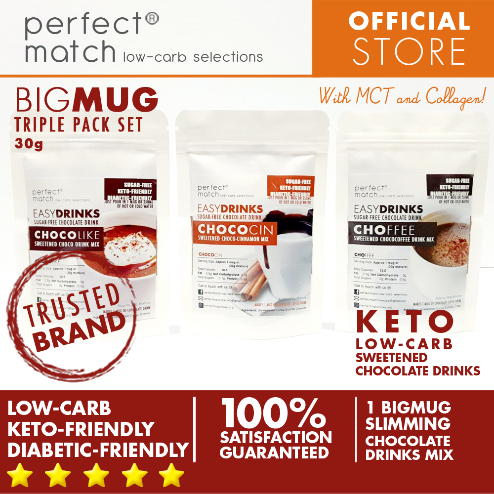 PerfectMatch Low-carb® l Keto Triple Pack Chocolate Drink Mix l Sugarf –  perfectmatchlowcarb