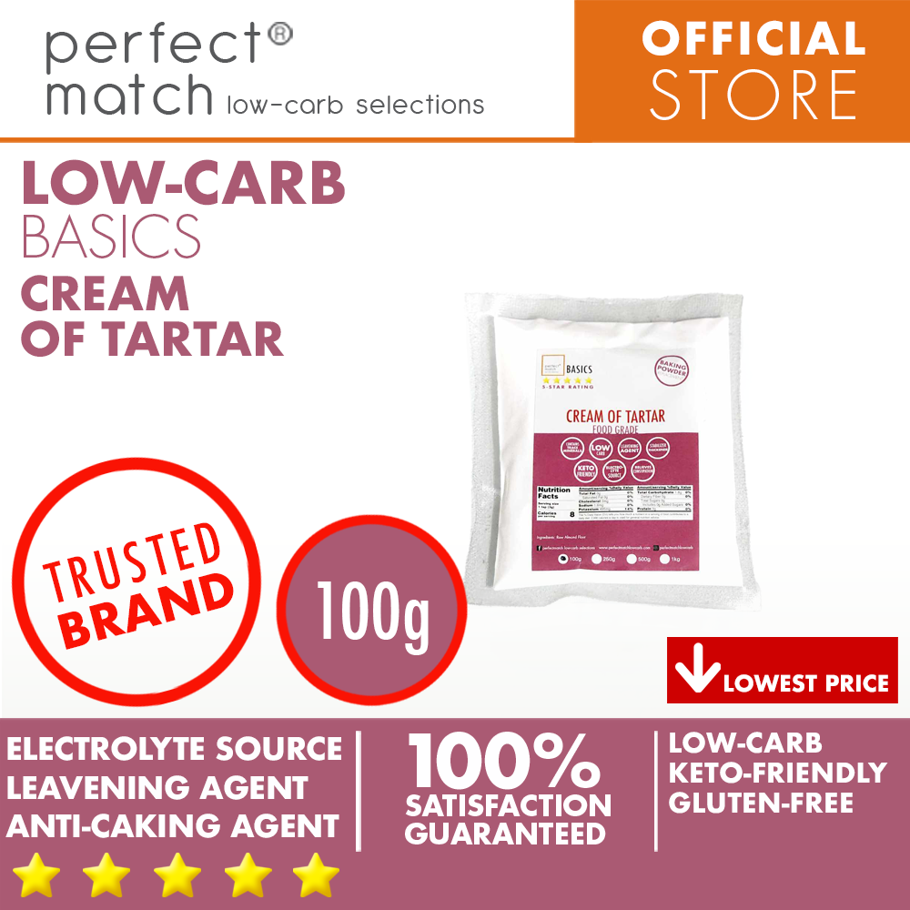 PerfectMatch Low-carb® l Cream of Tartar | Food-Grade | Baking Essential I Electrolyte Source