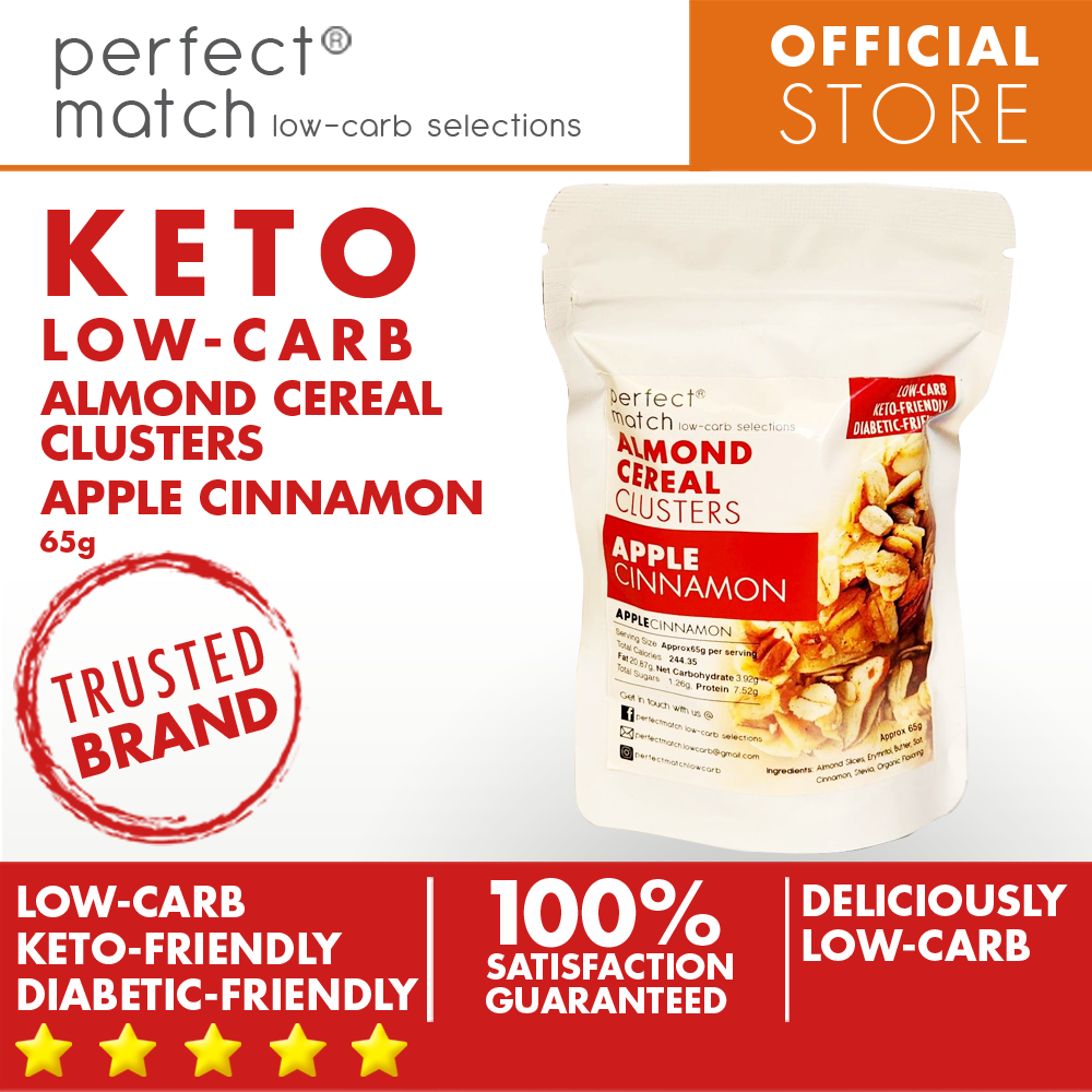 PerfectMatch Low-carb® l Keto Almond Cereal Clusters l Triple Pack l 65 grams l Sugar-free