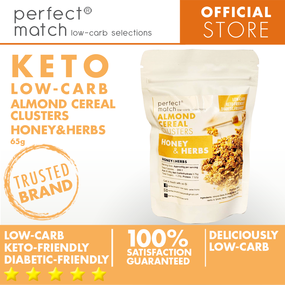 PerfectMatch Low-carb® l Keto Almond Cereal Clusters l Triple Pack l 65 grams l Sugar-free