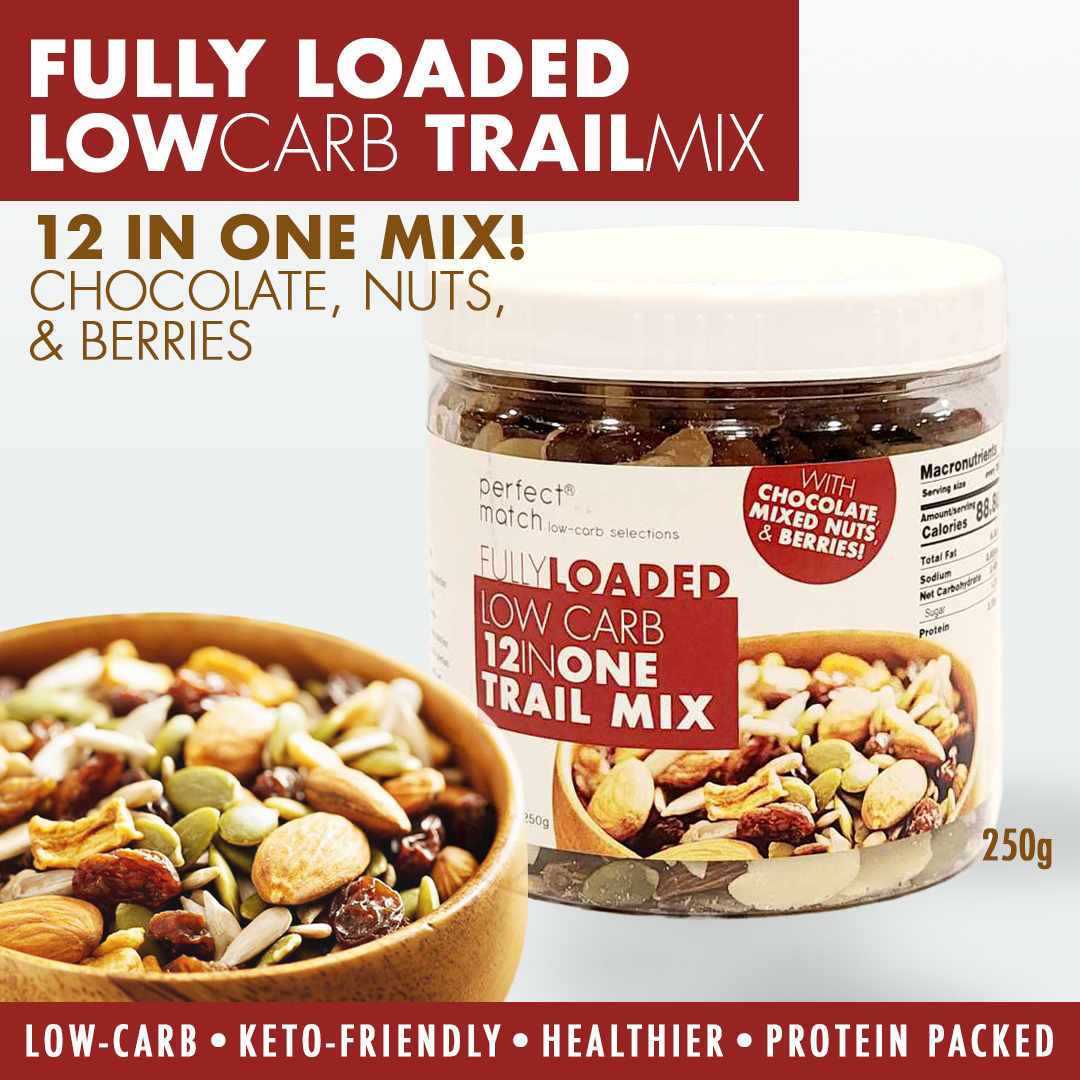 PerfectMatch Low-carb® l Low-Carb Trail Mix l Fully Loaded 12-in-1 l Chocolates, Mixed Nuts, Berries l 100grams