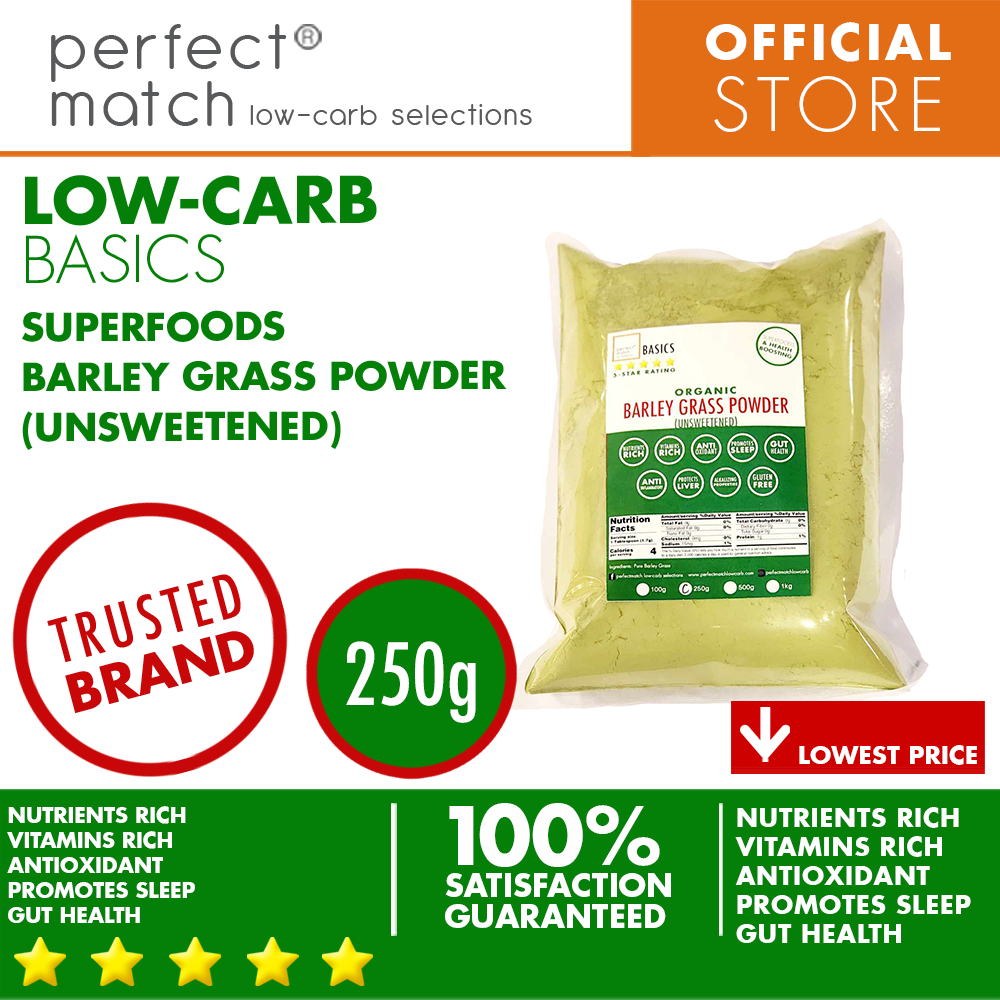 PerfectMatch Low-carb® | Barley Grass Powder | Organic | Unsweetened | Super Food | Health Boosting | Gluten-Free | Promotes Sleep | Gut Health | Anti-Inflammatory | Protects Liver | Alkalizing Properties