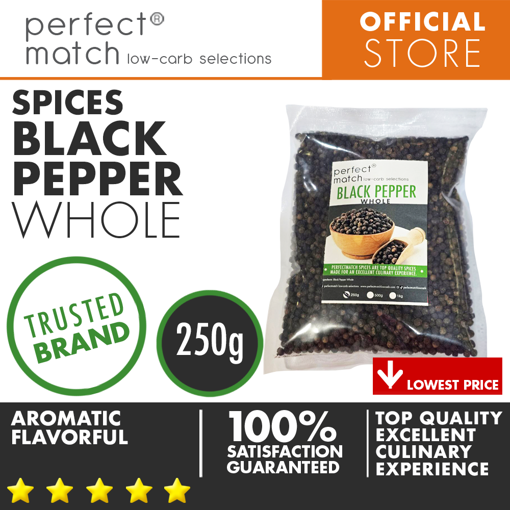 PerfectMatch Low-carb® I Black Pepper Whole I Organic Spices I Top Quality Spices