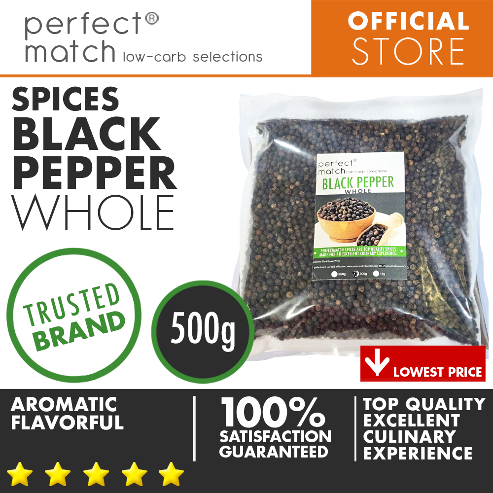 PerfectMatch Low-carb® I Black Pepper Whole I Organic Spices I Top Quality Spices