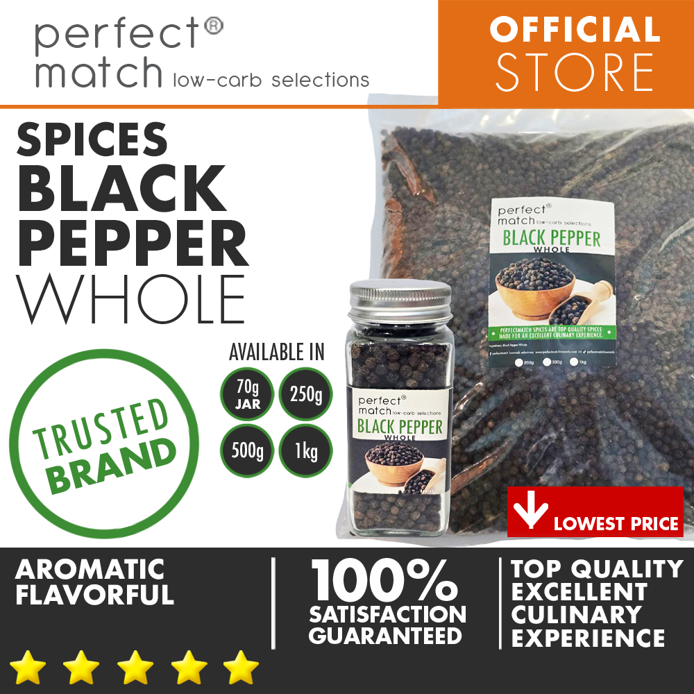 PerfectMatch Low-carb® I Black Pepper Whole I Organic Spices I Top Quality Spices