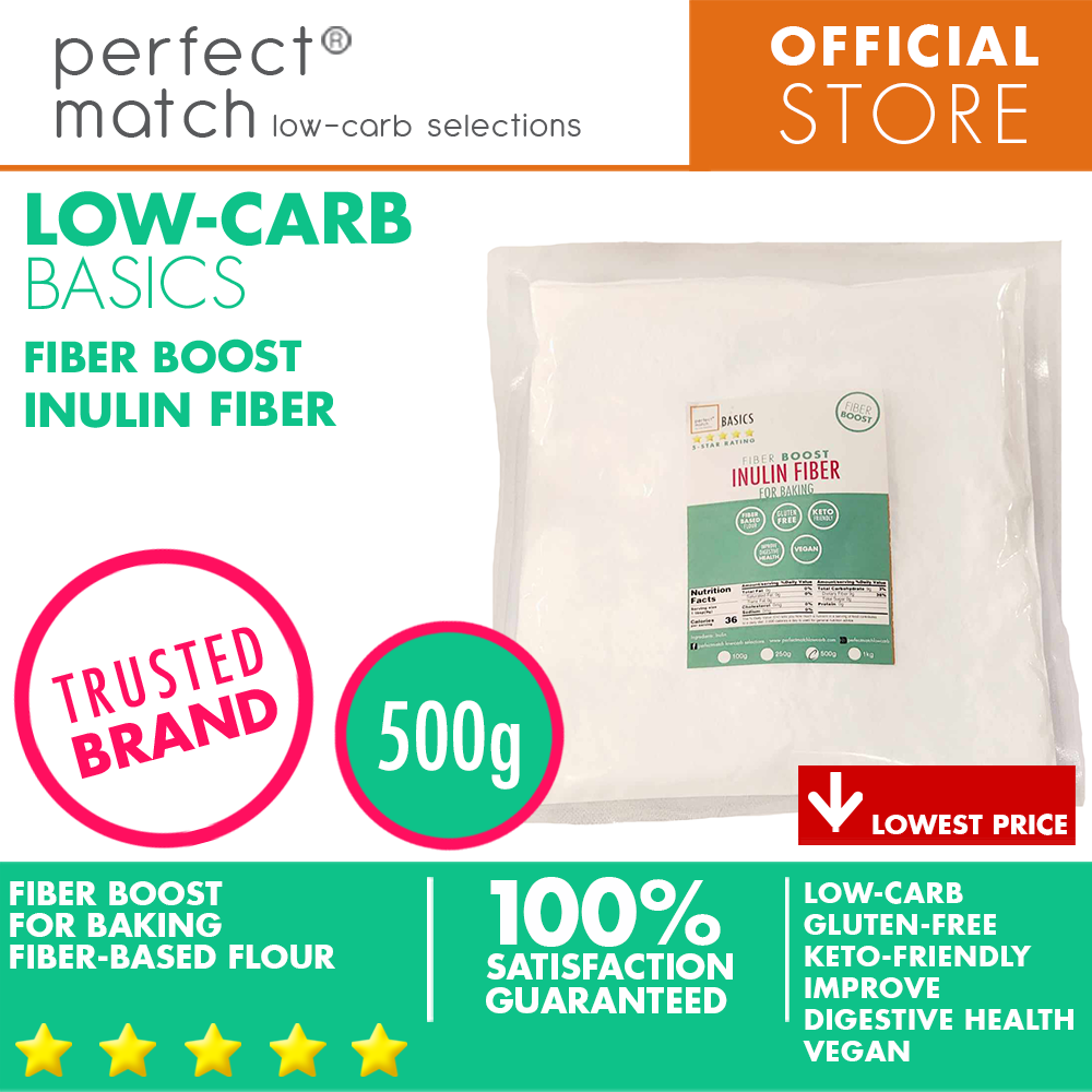 PerfectMatch Low-carb® | Inulin Fiber | Fiber Boost | Fiber-based Flour | Gluten-Free | Keto-Friendly | Vegan | Baking Essentials | Improve Digestive Health