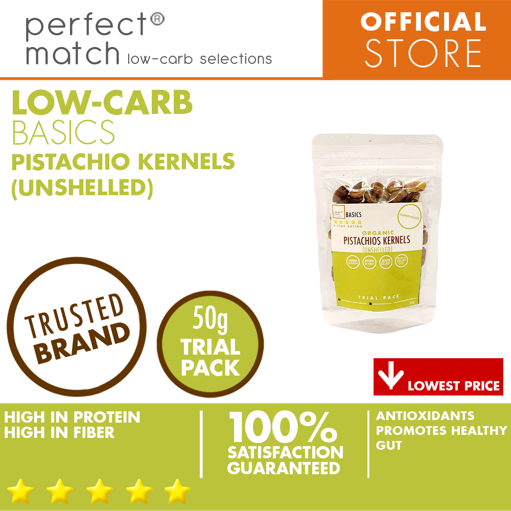 PerfectMatch Low-carb® | Pistashio Kernels | Unshelled | High in Protein | High in Fiber