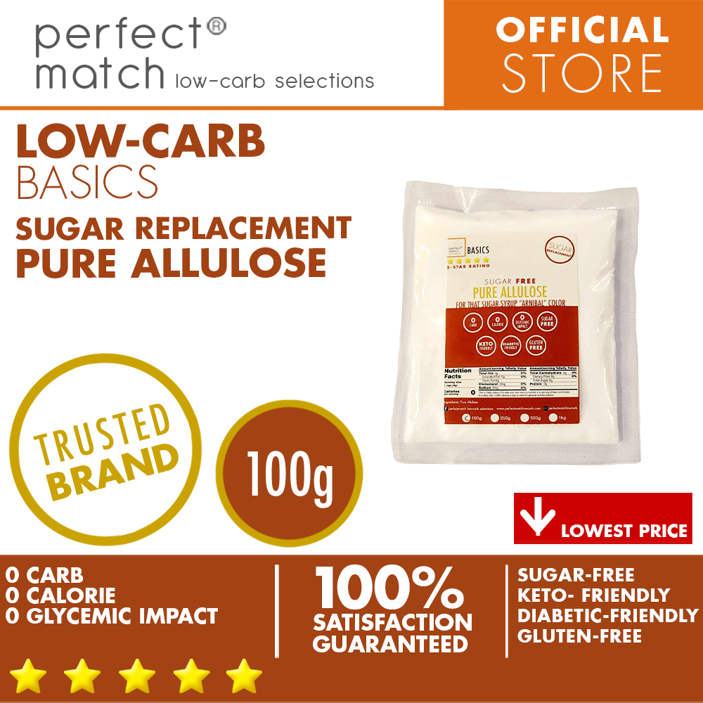 PerfectMatch Low-carb® | Pure Allulose | Sugar-Free Arnibal Replacement | Keto-Friendly | Diabetic-Friendly | Gluten-Free | Zero Carbs | Zero Calorie | 0 Glycemic Impact