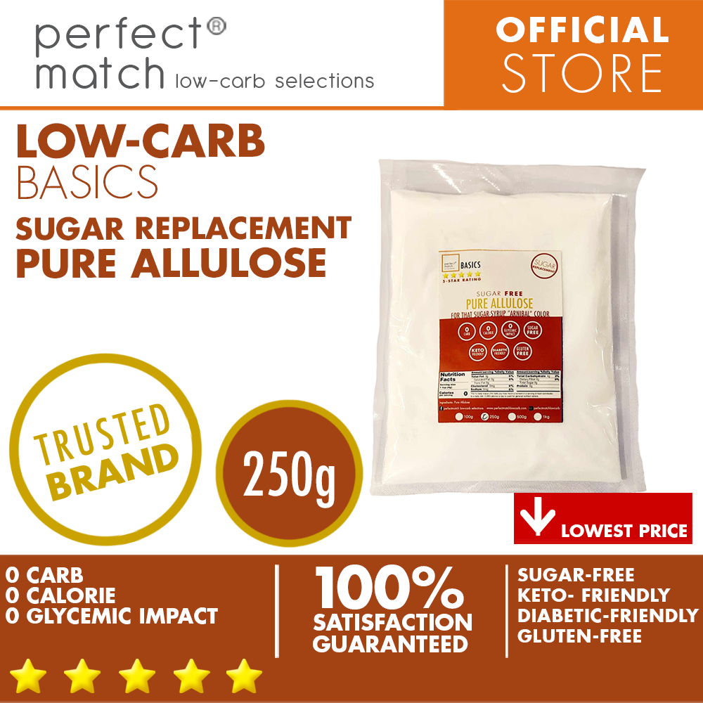 PerfectMatch Low-carb® | Pure Allulose | Sugar-Free Arnibal Replacement | Keto-Friendly | Diabetic-Friendly | Gluten-Free | Zero Carbs | Zero Calorie | 0 Glycemic Impact