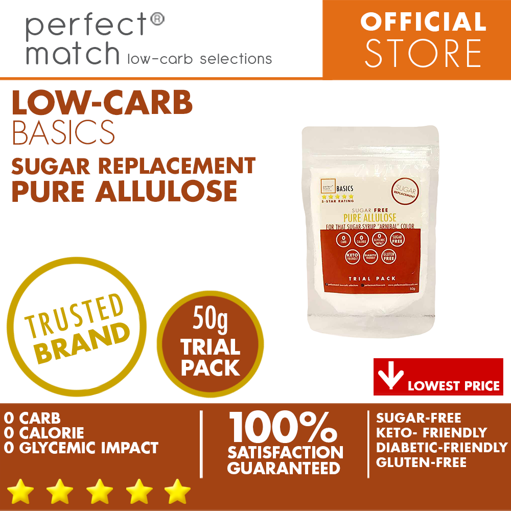 PerfectMatch Low-carb® | Pure Allulose | Sugar-Free Arnibal Replacement | Keto-Friendly | Diabetic-Friendly | Gluten-Free | Zero Carbs | Zero Calorie | 0 Glycemic Impact