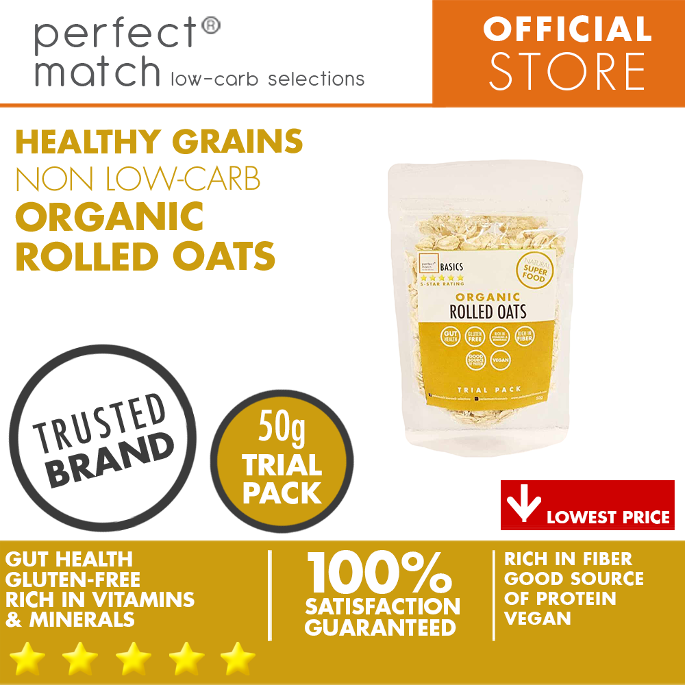 PerfectMatch Low-carb® | Organic Rolled Oats | Natural Super Food | High in Protein | Gluten-Free | Rich in Fiber | Vegan | Packed with Vitamins and Minerals