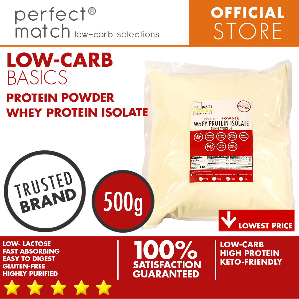 PerfectMatch Low-carb | Whey Protein Isolate | High-Protein Powder | Keto-Friendly | Low-Lactose | Gluten-Free | Highly Purified | Fast Absorbing | Easy to Digest