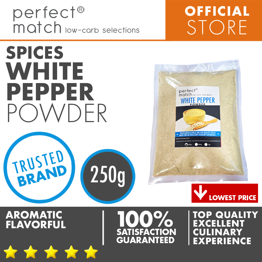 PerfectMatch Low-carb® I White Pepper Powder I Organic Spices I Top Quality Spices