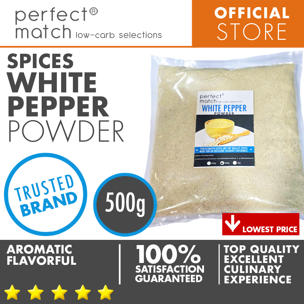 PerfectMatch Low-carb® I White Pepper Powder I Organic Spices I Top Quality Spices