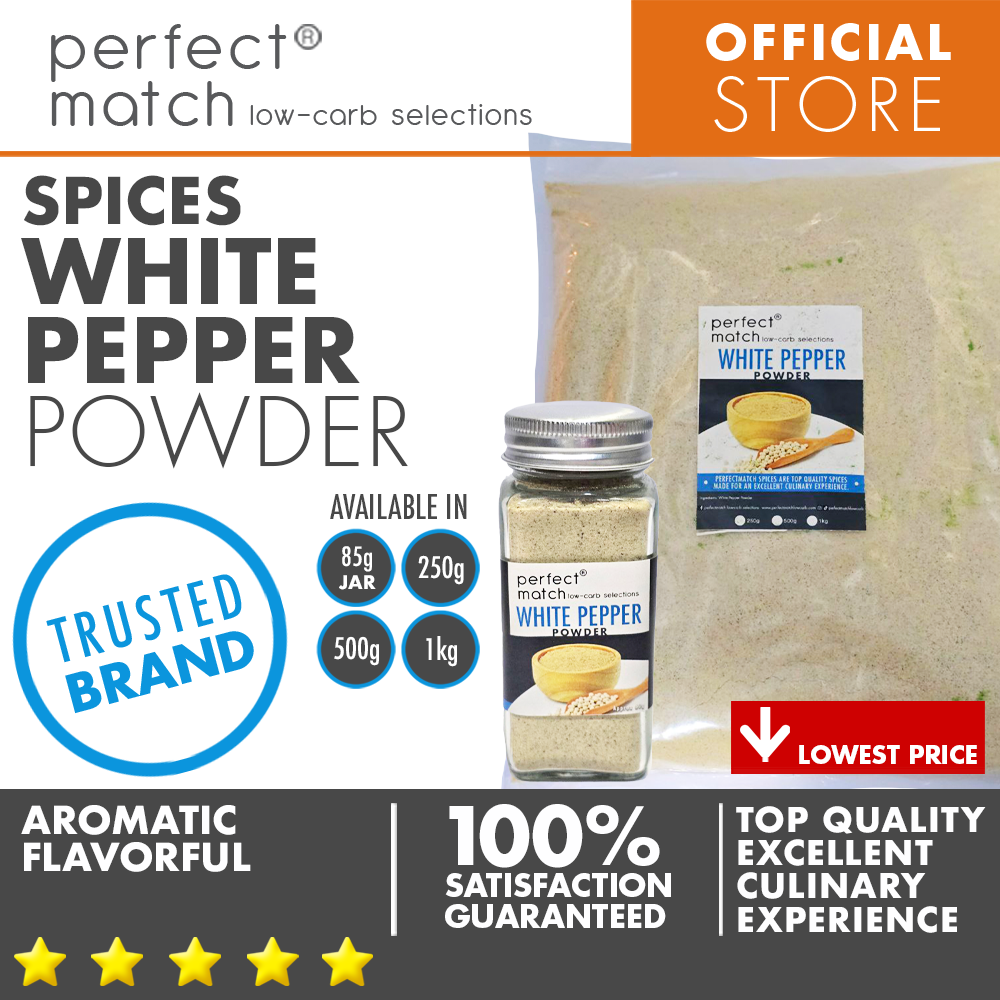 PerfectMatch Low-carb® I White Pepper Powder I Organic Spices I Top Quality Spices