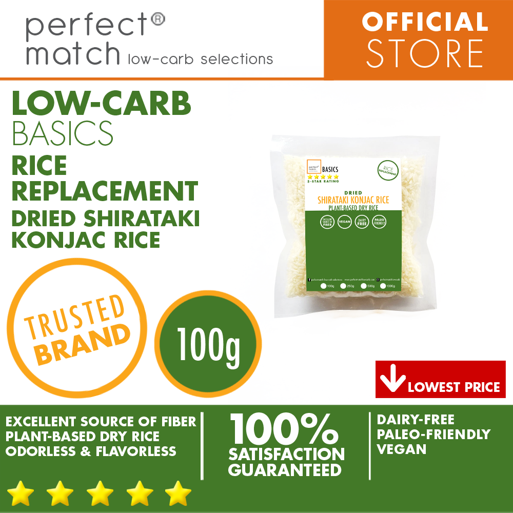 PerfectMatch Low-carb® l Dried Shirataki Konjac Rice I Paleo-Friendly l Vegan l Good Source of Fiber l Rice Alternative