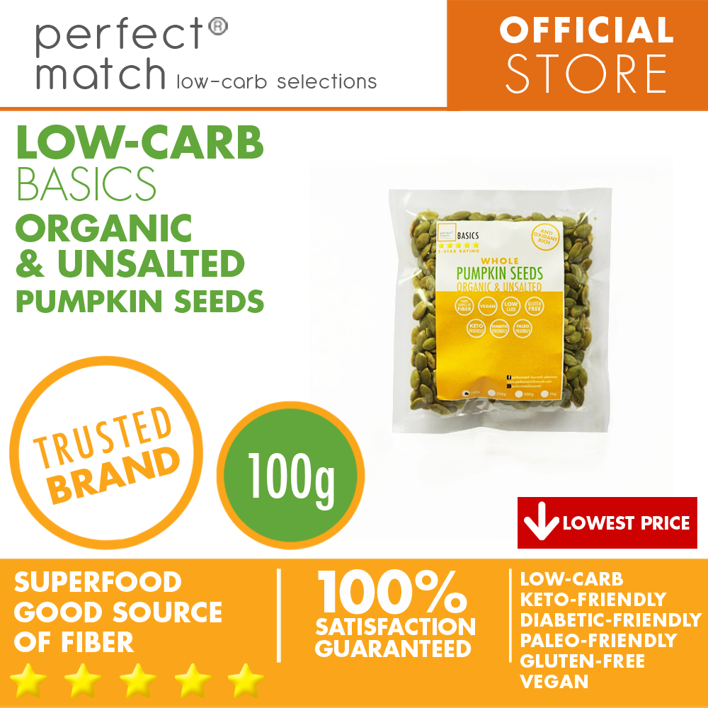 PerfectMatch Low-carb® l Pumpkin Seeds I Low-carb l Keto-Friendly l Paleo-Friendly l Gluten-Free l Diabetic- Friendly l Vegan l Good Source of Fiber