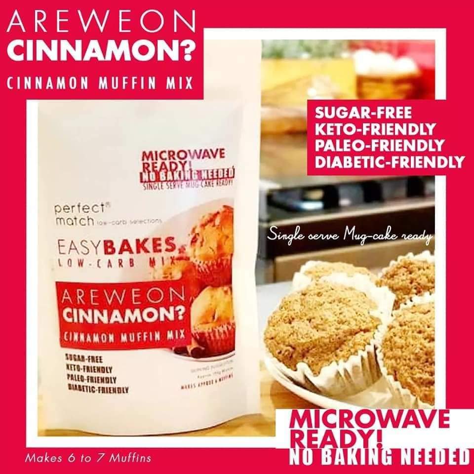 PerfectMatch Low-carb l Keto Cinnamon Muffin Mix l Areweon CINNAMON 170g l Sugarfree