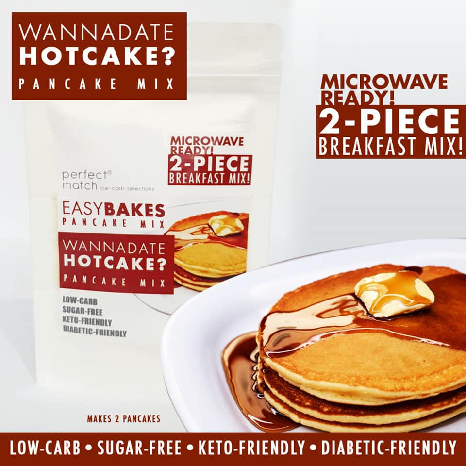 PerfectMatch Low-carb l Keto Pancake Mix l 2-PIECE Wannadate HOTCAKE 50g l Sugarfree
