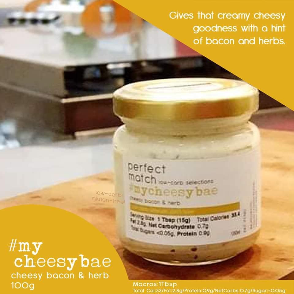 PerfectMatch Low-carb l Keto Cheesy Bacon & Herb Spread l Mycheesybae 100g l Sugarfree